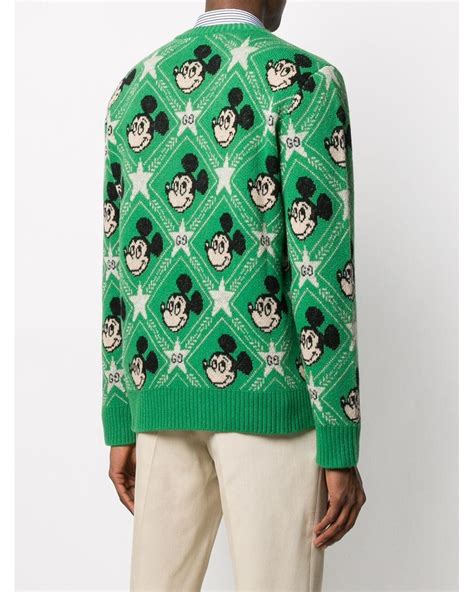 green mickey mouse gucci sweater